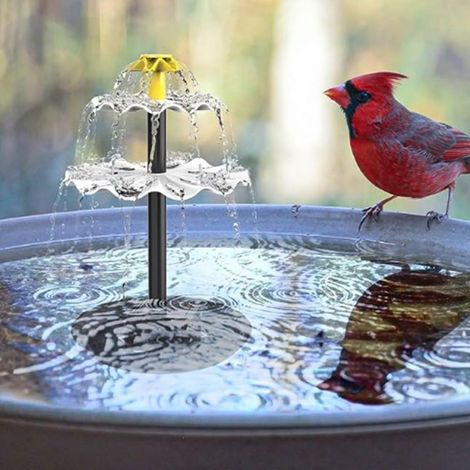 Solarbetriebener Springbrunnen (2 W) Für Vogelteiche, Gärten Und Kleine Pools. Durchflussrate 160 L/h, Sprühhöhe 60 Cm, Gehäuse Aus Abs.