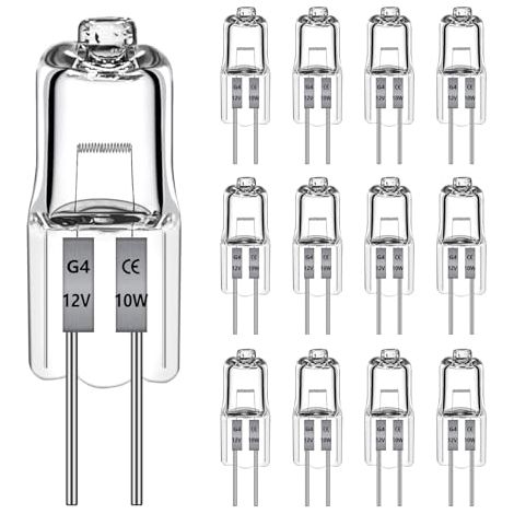 Packung Mit 12 G4 12v 10w Halogenlampen, Geeignet Für Dunstabzugshauben, Küchen, Wohnzimmer, Schlafzimmer, Möbelbeleuchtung Usw.
