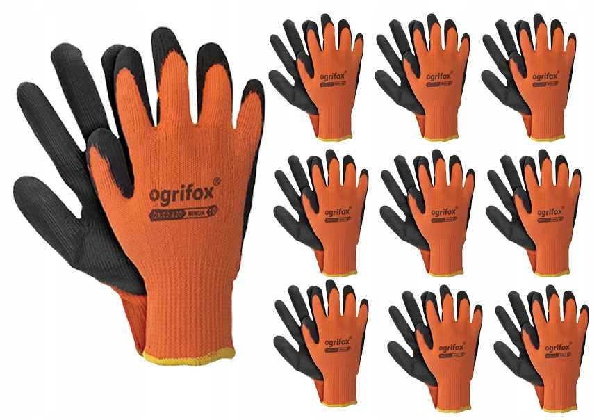 Arbeitshandschuhe / Isoliert / Orange-schwarz / Größe: 10 - Xl / Ox-winuapb - 10 Stück.