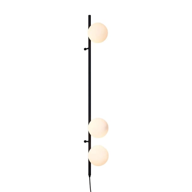 Design Wandleuchte Schwarz Mit Mattglas 3-flammig - Vertical