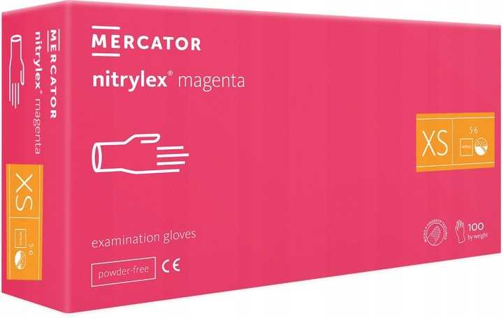 Nitrilhandschuhe, 100 Stück, Größe 6-xs, Nitrylex Magenta