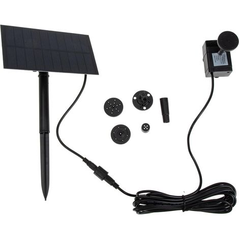 Solar-wasserpumpe Für Gartenbrunnen, 260 L/h, Schwarzes Abs, Schlichtes Design Und Geräuscharm, Für Teiche Und Gärten