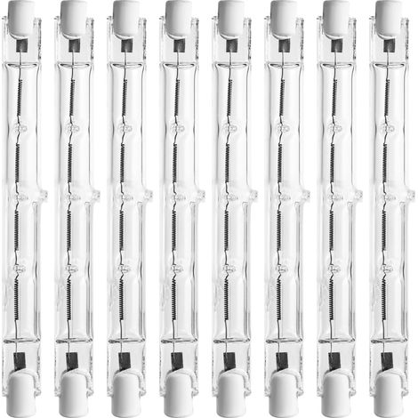Packung Mit 8 Warmweißen Halogenlampen 118 Mm 500 W, Geeignet Für Die Heimbeleuchtung, Stehlampen Und Andere Anwendungen.