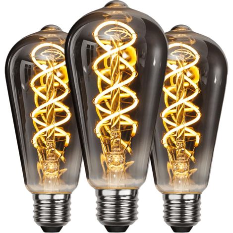 Set Mit 3 Retro-led-lampen Mit E27-fassung, 6 W, Geeignet Für Schlafzimmer, Esszimmer, Cafés, Bars Und Kneipen.