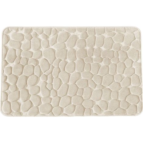 Ecrufarbene Badematte Aus Memory-schaum Mit Kieselsteinmuster, 50 X 80 Cm