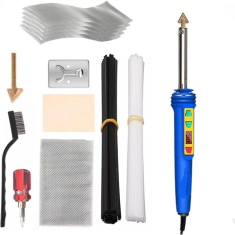 2-in-1 100-w-kunststoff-lötset Mit Lcd-lötkolben, Einstellbarer Temperatur (200–600 °c), 40 Lötstäben Und 4 Lötspitzen, Kunststoff-reparaturset Für Stoßstangen