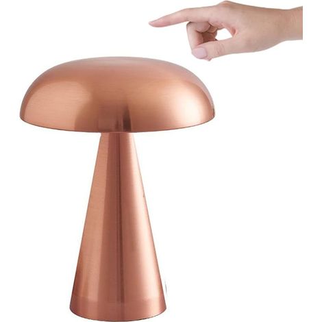 Wiederaufladbare, Kabellose Led-tischleuchte – Roségold – 21 Cm – Dekorative Tischleuchte – Schlafzimmerleuchte – Touchscreen – Dimmbar