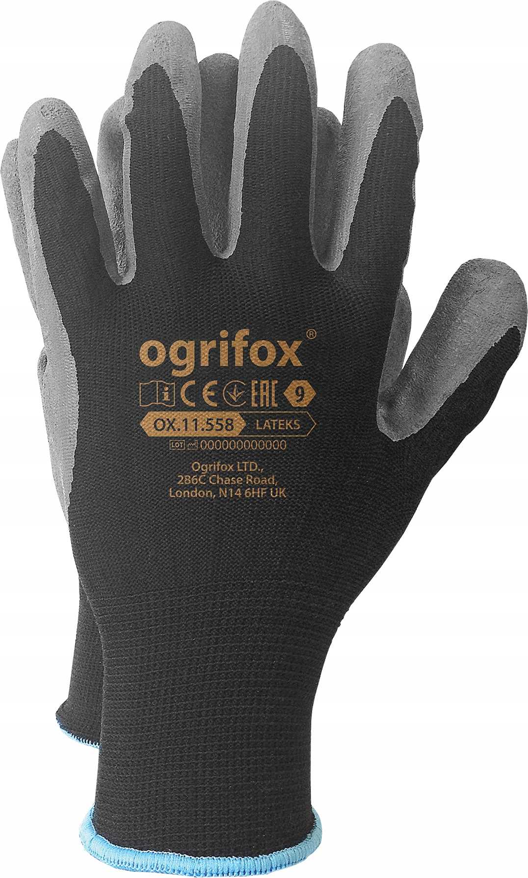 Arbeitshandschuhe / Schwarz / Größe: 7 - S / Ox-lateksbs7 - 240 Stück.