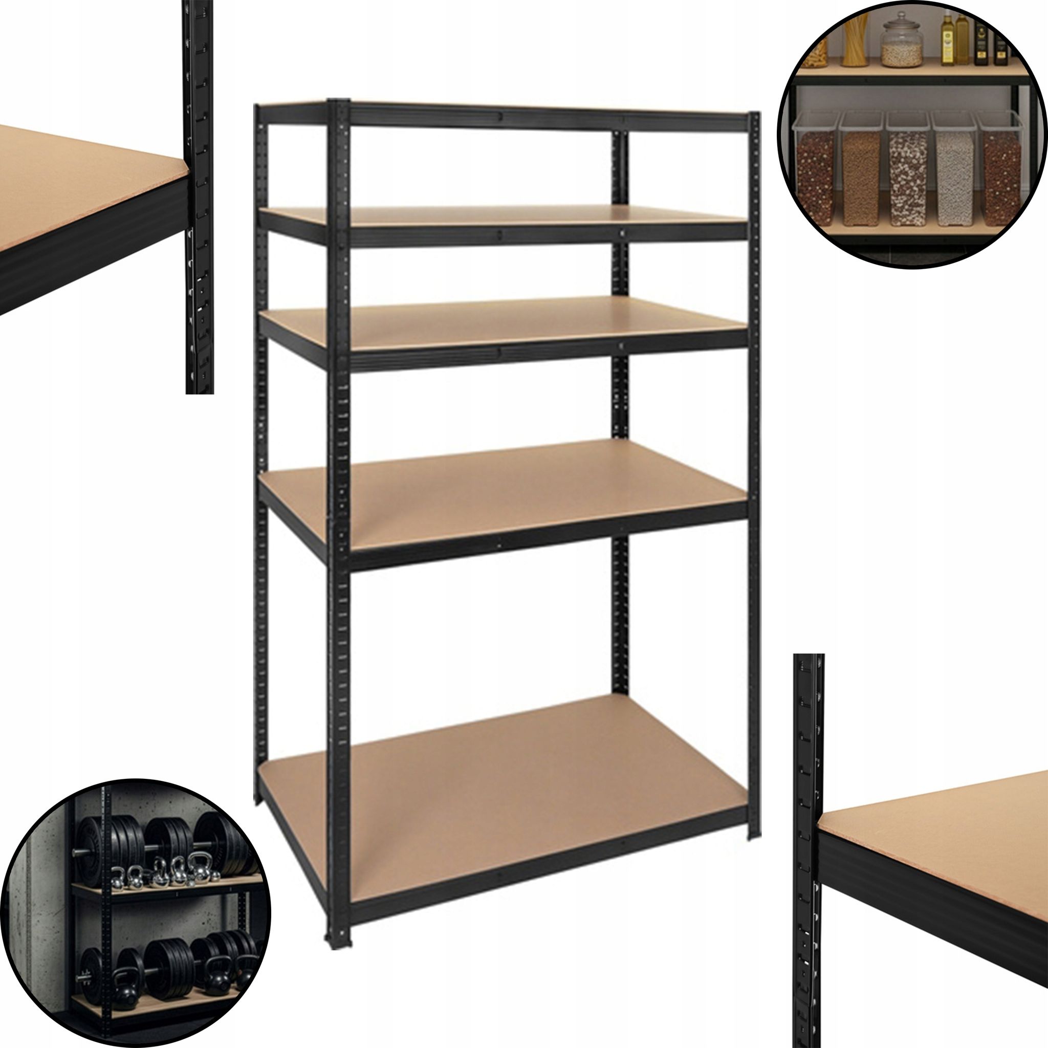 Pako Lagerregal Schwarz 180x100x60 5 Regalböden 1000 Kg
