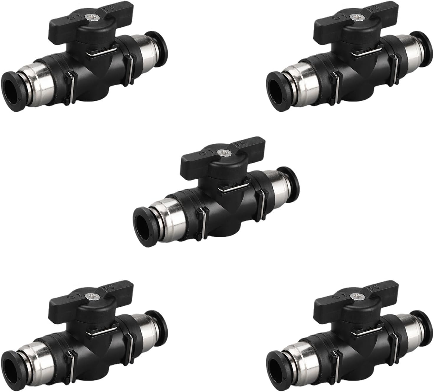 Pneumatikverschraubung – 5er-pack – Messing Und Kunststoff – 6 Mm Luftdurchsatz – Druckbeständig – Für Druckluftschläuche