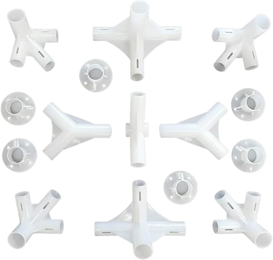 Zeltverbinder – 15er-pack – Kunststoff – Eck- Und Fußverbinder – 3x6 M Pavillon – Weiß