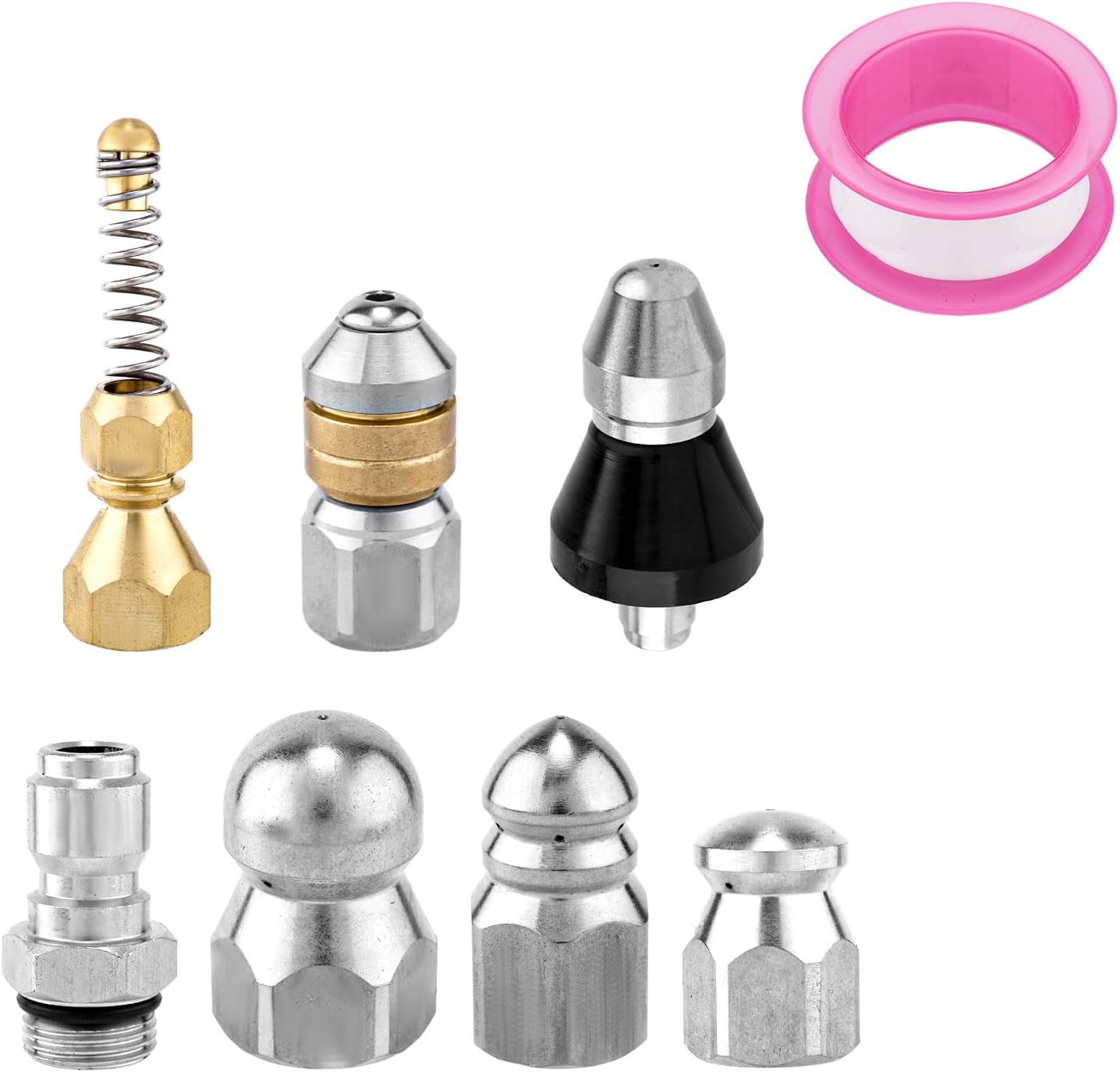 8-teiliges Abflussreinigungsdüsen-set – Edelstahl – 5000 Psi – 1/4"-npt-anschluss – Für Hochdruckreiniger