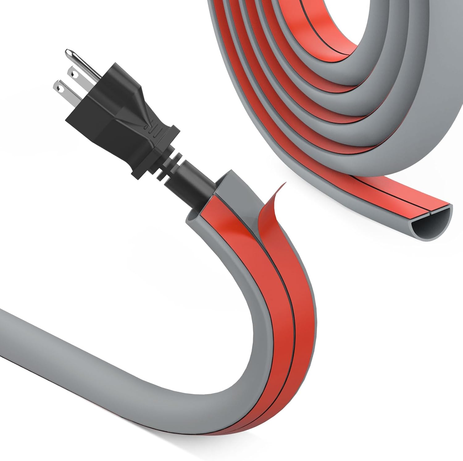 Kabelkanal – 3 Meter – Graues Pvc – Selbstklebende, Halbrunde Kabelabdeckung – Für Wand Und Boden – 15 Mm X 10 Mm