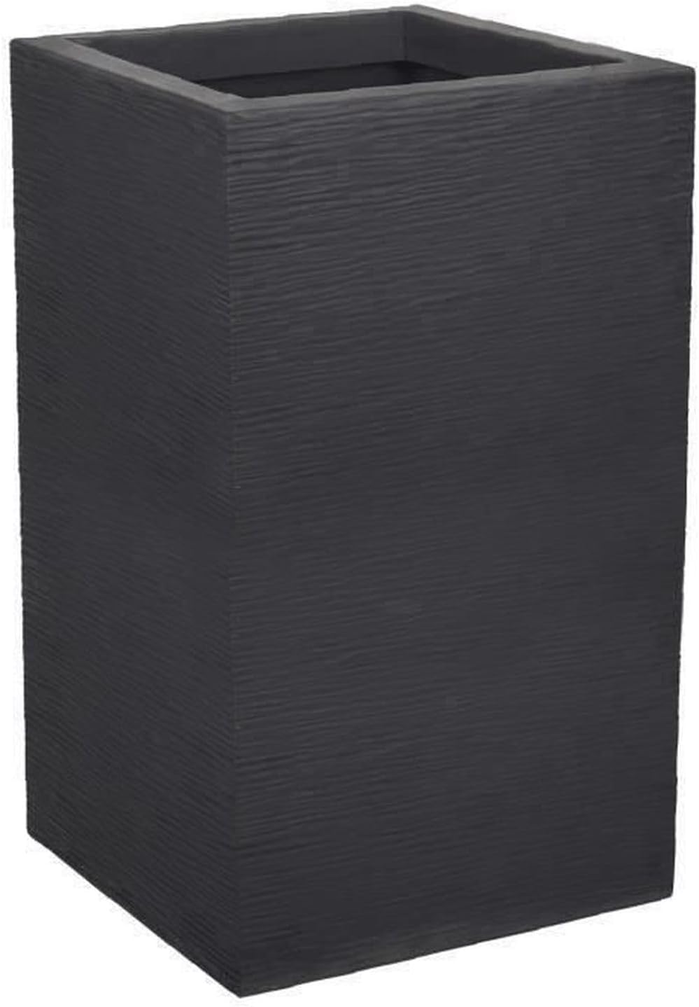 Quadratischer Pflanzkübel In Anthrazit – 1 Stück – Kunstharz – Mit Abflussloch – Für Den Innen- Und Außenbereich – 29,5 X 29,5 X 49,5 Cm