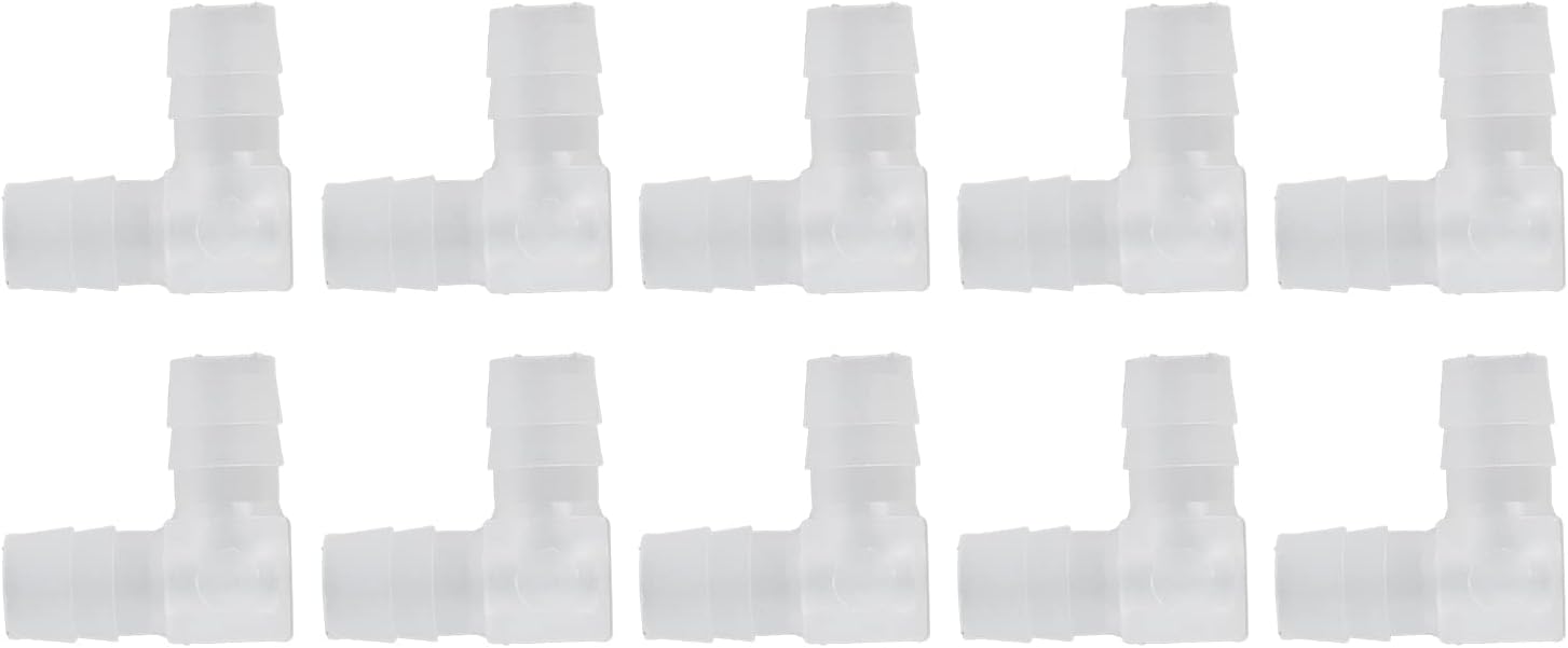 90°-schlauchverbinder – 10 Stück – Pe-kunststoff – Schlauchtüllenadapter – Für Aquarium Und Pumpe – 10 Mm
