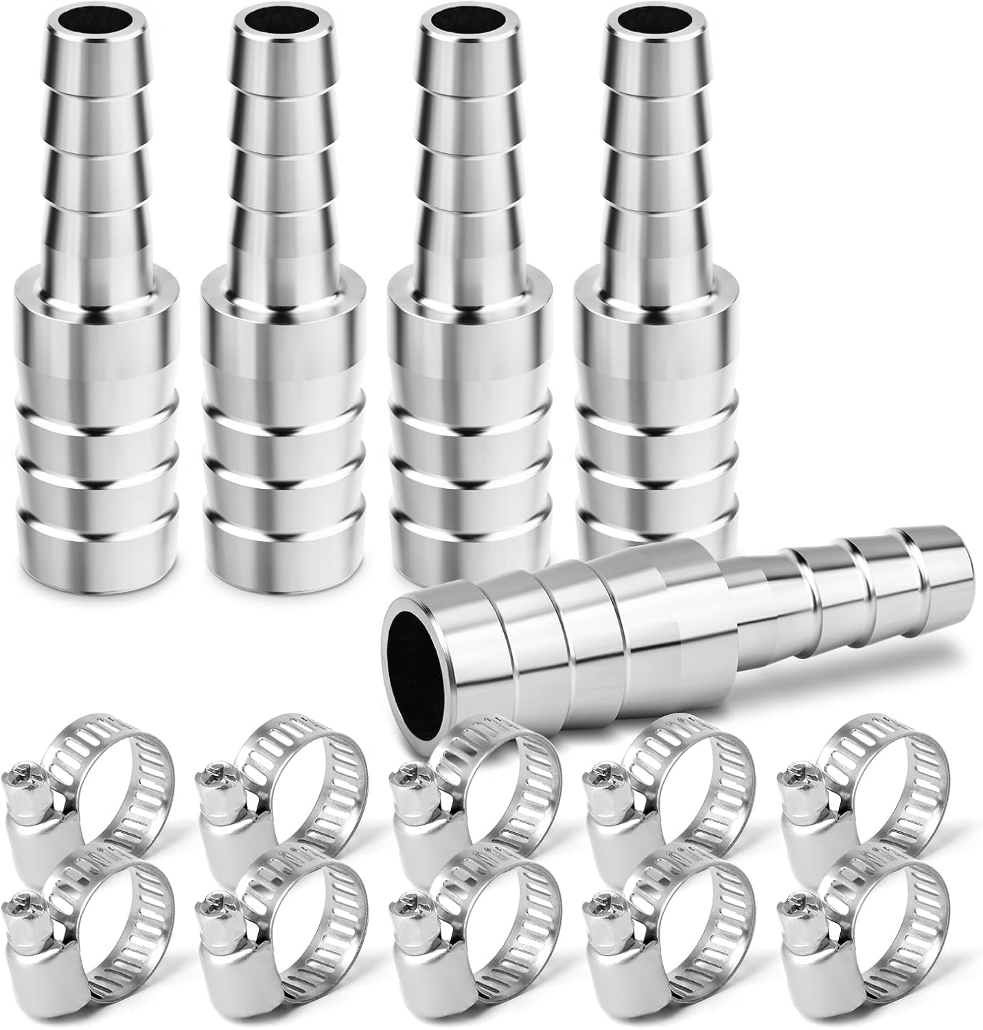 Reduzierstück Aus Edelstahl 304 – 5er-pack – Adapter Von 20 Mm Auf 16 Mm – Für Wasser Und Kraftstoff