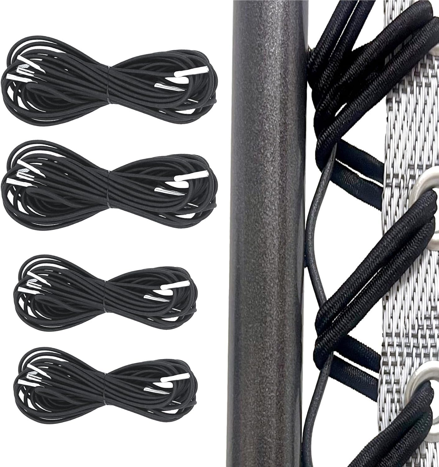 Elastische Kordeln – 4 Stück – Nylon – Ersatz Für Zero-gravity-stühle – Garten Und Terrasse – Schwarz