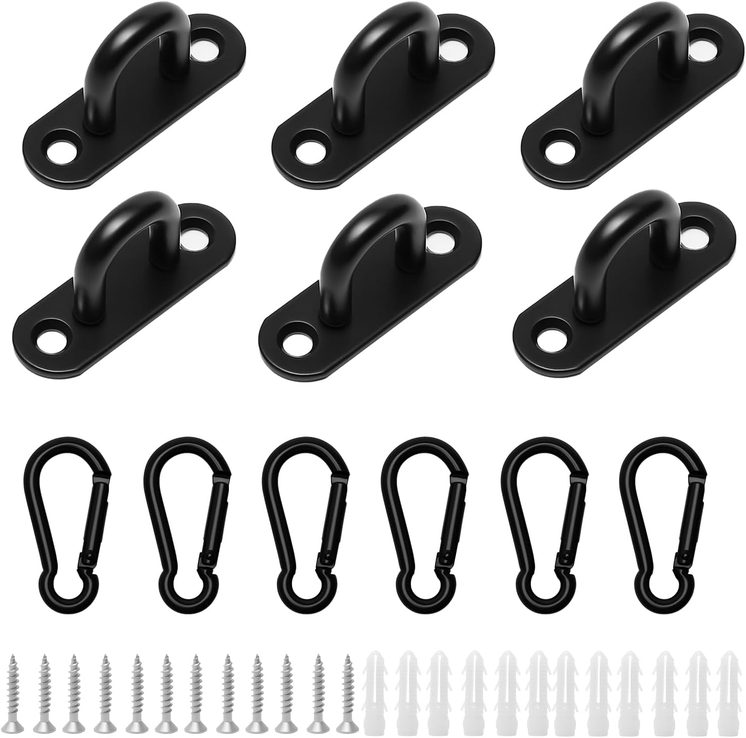 Ösenplatte – 6er-set – Edelstahl – Wand- Und Deckenmontage – Für Kronleuchter Und Sonnenschirme – Schwarz, 4,5 X 1,5 Cm