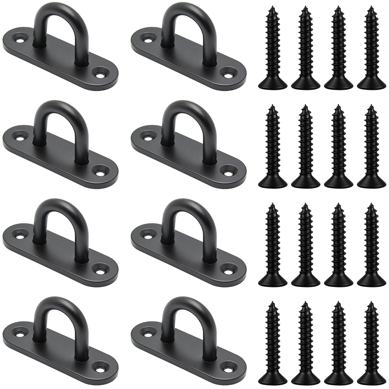 Ösen Aus Edelstahl – 8 Stück – Schwarzer Edelstahl – Robuste Ausführung M6 – Für Segeln Und Fitness – 60 X 16 X 28 Mm