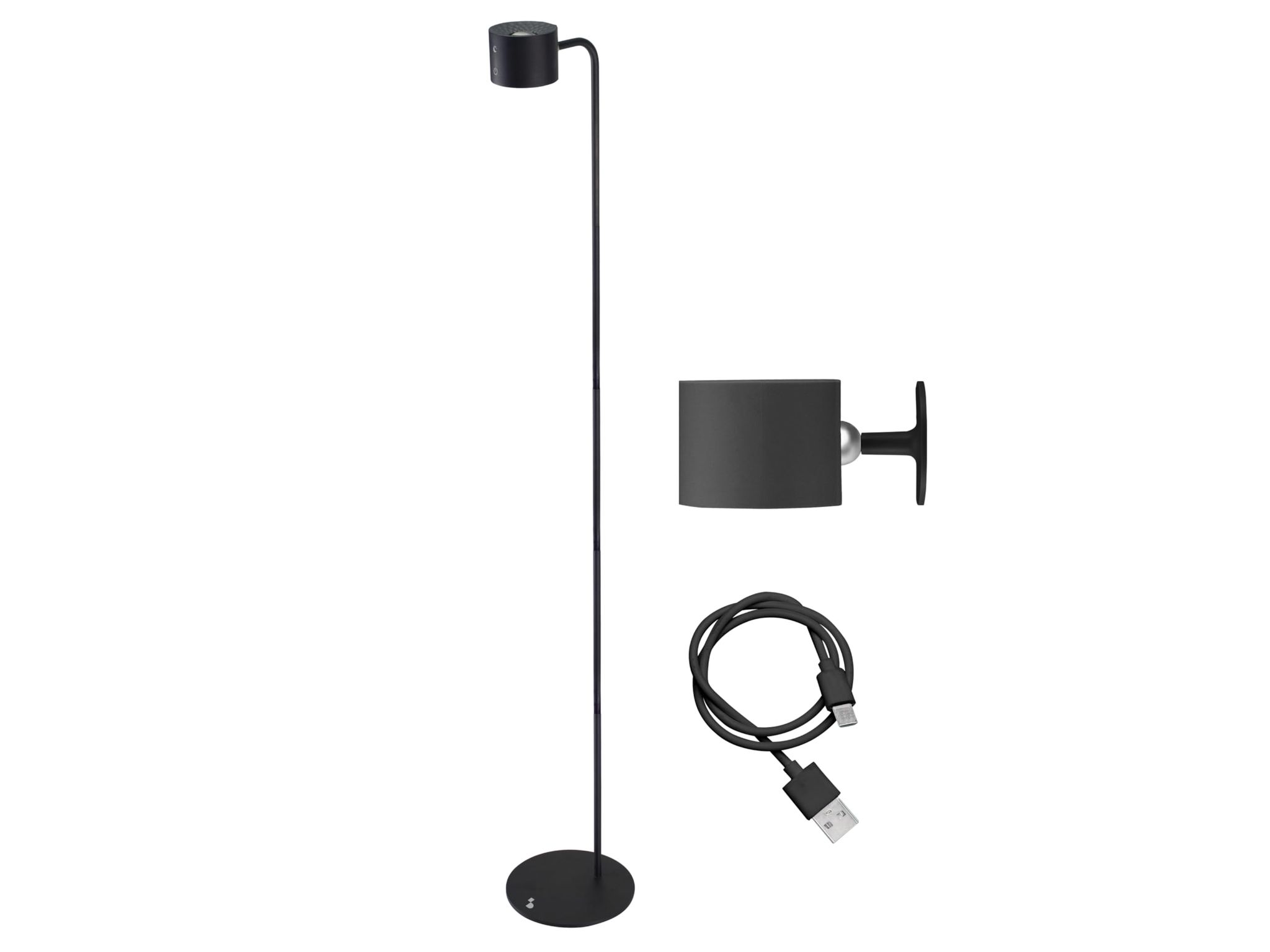Beper P201utp306 Lum√¨ Wiederaufladbare Steh- Und Tischleuchte, Höhenverstellbar, Wandmontage, Usb-kabel Inklusive, Touch-schalter, Schwarz