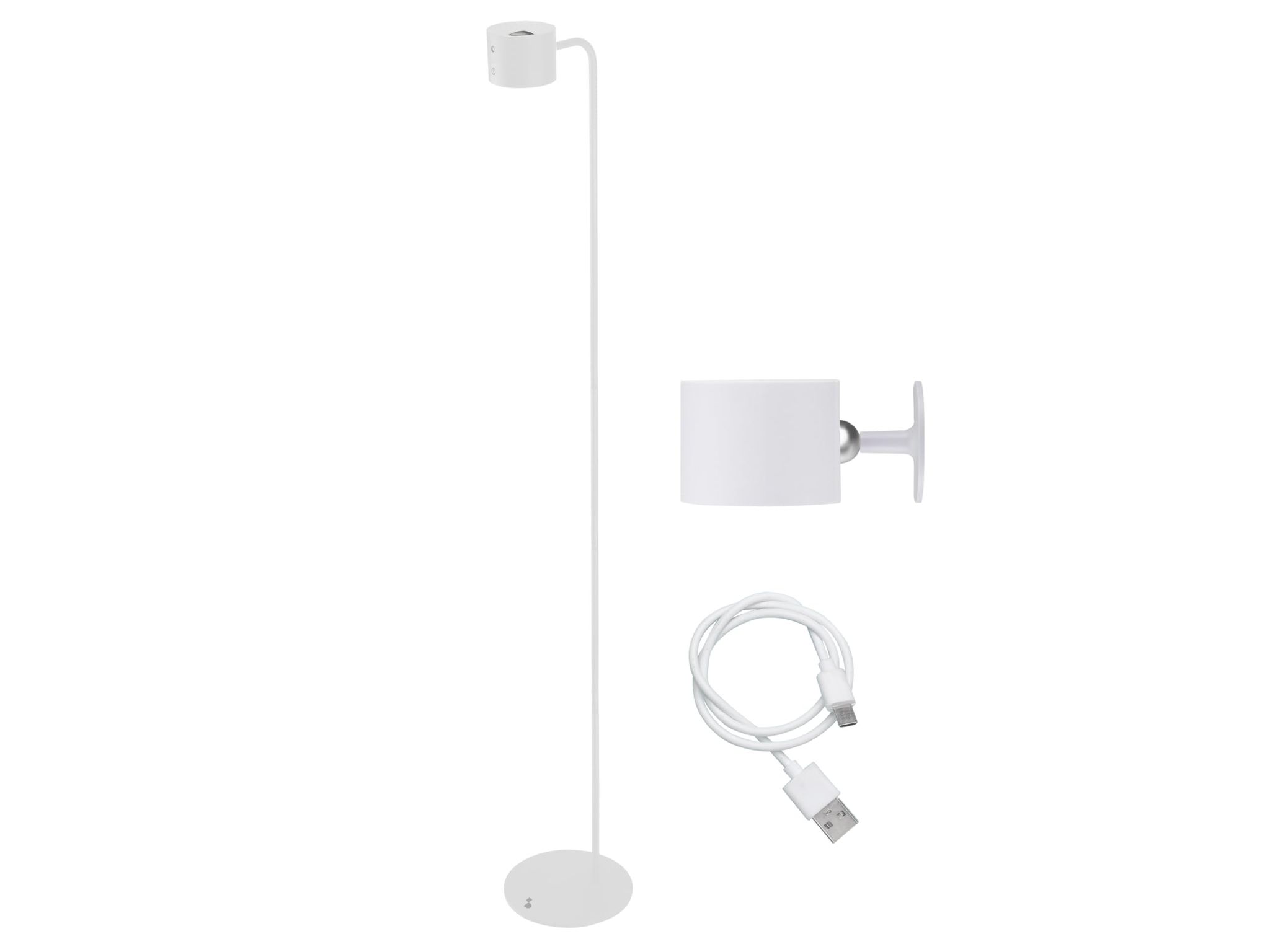 Beper P201utp305 Lum√¨ Wiederaufladbare Steh- Und Tischleuchte, Höhenverstellbar, Wandmontage, Usb-kabel Inklusive, Touch-schalter, Weiß