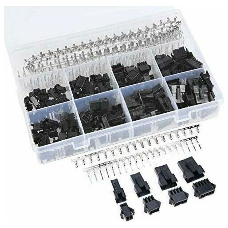 Jst-sm Stecker- Und Buchsen-sortiment – 560 Stück – 2,5 Mm 2-, 3-, 4- Und 5-polige Schwarze Kunststoff-stecker Und -buchsen Mit Crimpanschlüssen