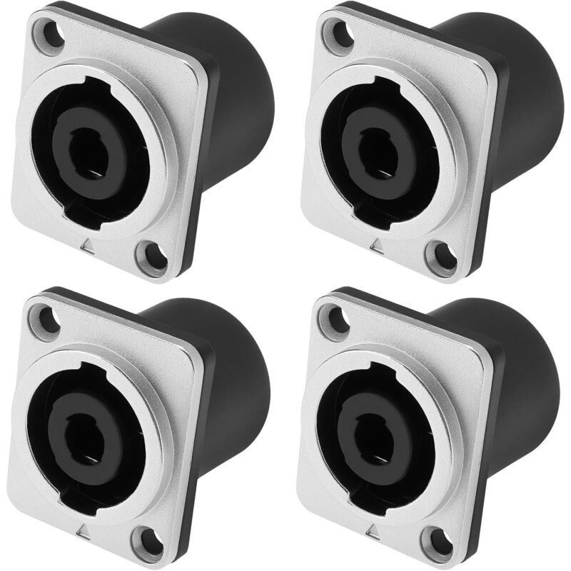 Speakon-buchsen, 4-polig, Quadratisch, Metall – 4er-pack, Kompatibel Mit Nl4mp/nl4mpr/nl4fc – Ulisem
