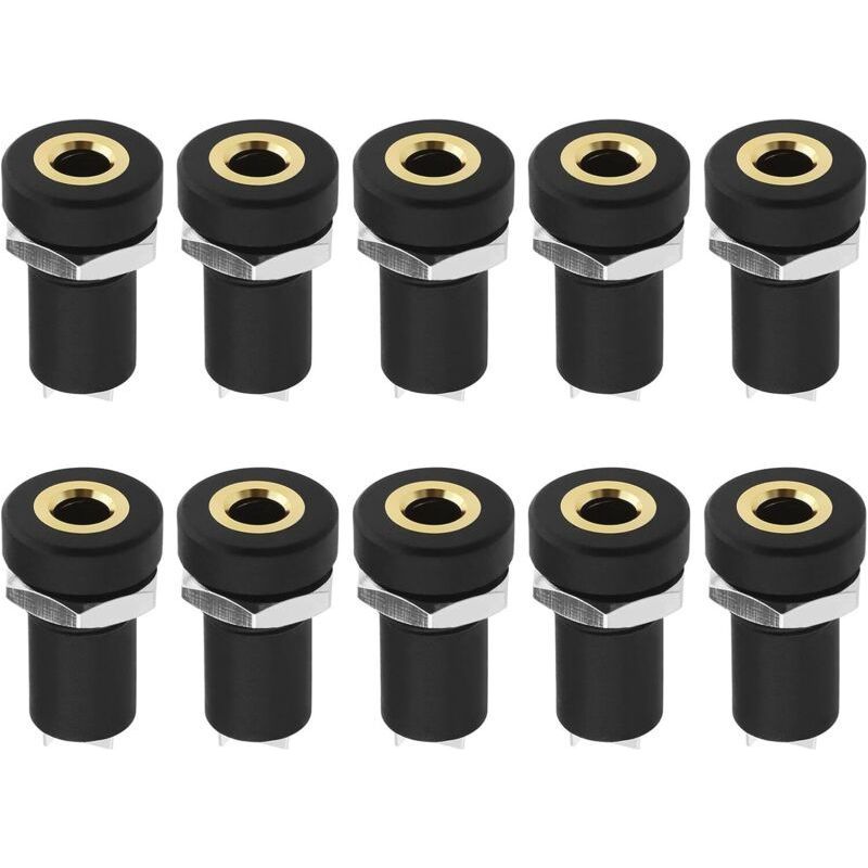 3,5-mm-mono-einbaubuchse (buchse) – 10er-pack Lötverbinder Mit Muttern, Kompatibel Mit Cds, Computern Und Audiogeräten – Ulisem