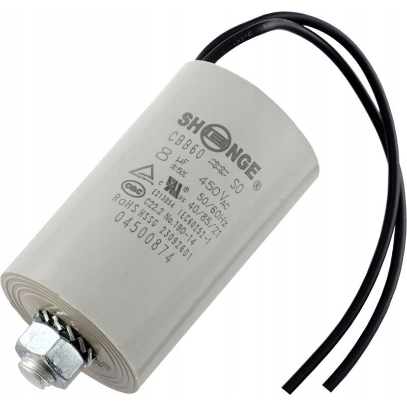 Anlaufkondensator Für Motoren 8 Μf 450 V Cbb60 50/60 Hz Mit Kabeln