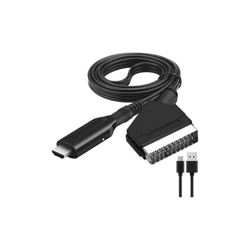 Scart-zu-hdmi-konverter (720p/1080p) – Inklusive Micro-usb-kabel – Kompatibel Mit Dvd-playern, Vhs-playern, Spielekonsolen Und 720p-fernsehern