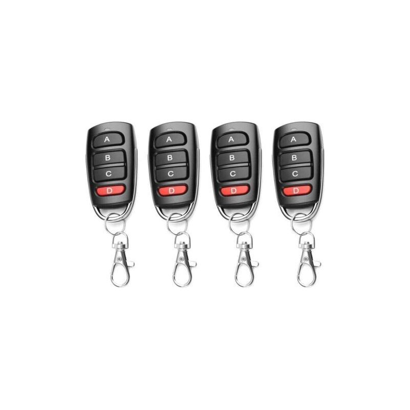 Vurahome - 4 Stück Universal-torfernbedienungen 433, Xu, Dupl, Xu, Garagentorfernbedienung, Kabelgebundener Ersatz Mit 4 Tasten, Klonen Für Elektrische Tore -