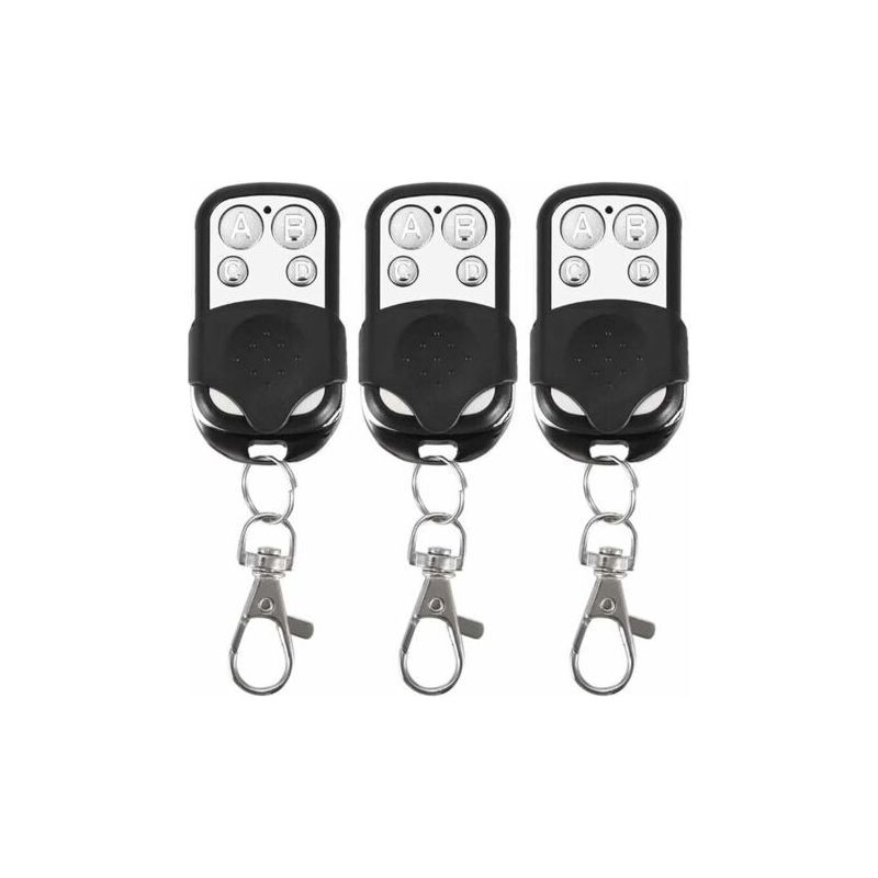 Qorva - 3er-pack Universalfernbedienungen Für Automatische Tore, 433,92 Mhz Frequenz, Festcode, 4 Tasten Zur Steuerung Von Bis Zu 4 Toren