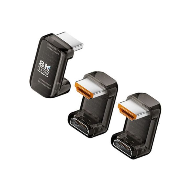 Hdmi 2.1 U-zu-u-adapter, 3er-pack, 8k@60hz Für Fernseher Und Monitor, Stecker/buchse, Abs, Schwarz