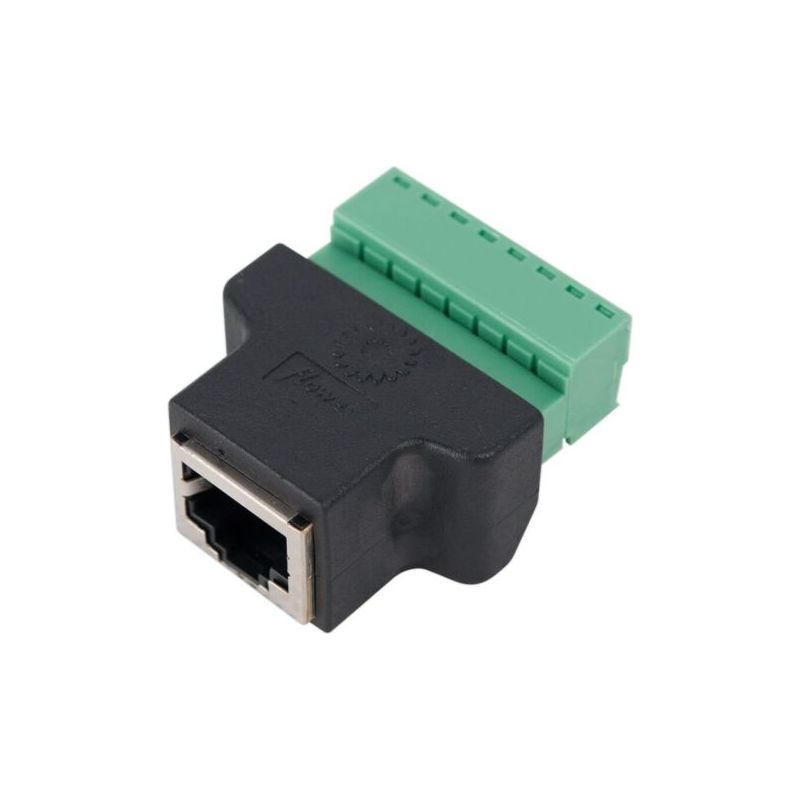Rj45-buchse Auf 8-polige Schraubklemmenleiste Cat7 Cat6 Cat5 Cat5e Ethernet-verlängerungskabel Cctv-adapter Digital-dvr-netzwerkadapter Inline-koppler (schwarz)