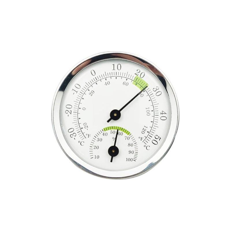 Ecleanfy – Analoges Thermometer/hygrometer Für Innen Und Außen – Weißes Aluminiumzifferblatt, Gut Ablesbar