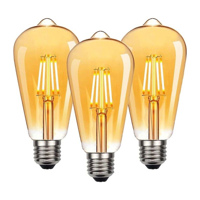 Ecleanfy – 3er-pack Edison E27 St19 4w Led-lampen (entspricht 40w) Warmweiß – Vintage-stil