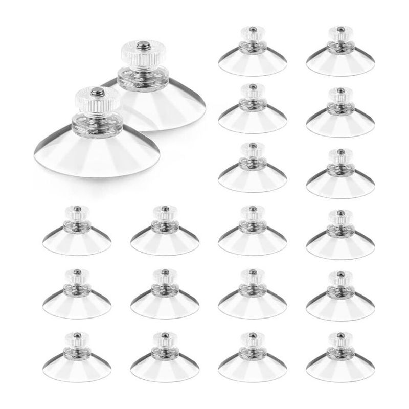 Ecleanfy – Packung Mit 20 Saugnäpfen Mit Gewinde, Ø 40 Mm, M5-gewinde, Transparent – Bohrfreie Montage
