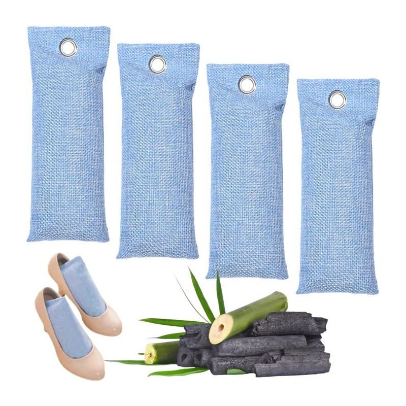 Ecleanfy – 4 Stück Natürliche Geruchsneutralisierungsbeutel Aus Bambuskohle. Absorbiert Schuhgerüche Und Reinigt Die Luft.