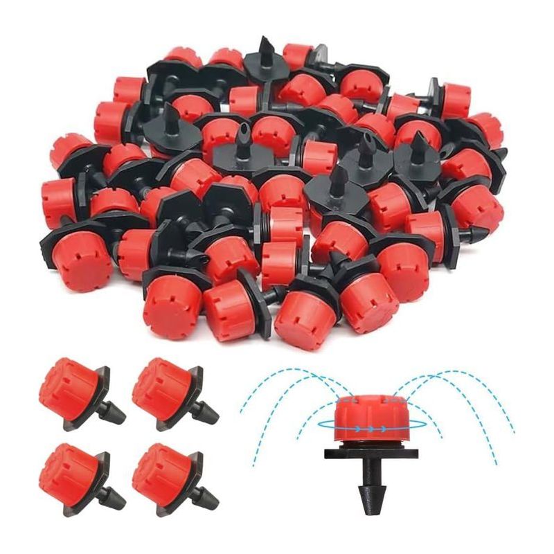 Ecleanfy – Bewässerungstropfer, 100 Stück, Verstellbar Und Umweltfreundlich, Gartensprenger, Tropfbewässerungssystem-sets, Durchfluss-tropfkopf – 4/7 Mm