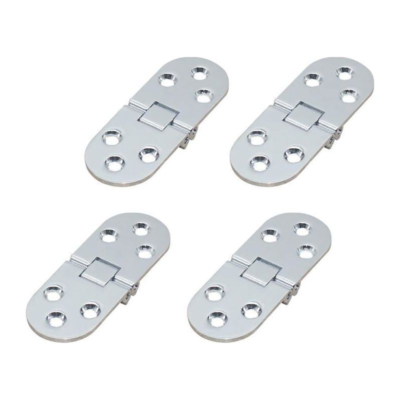 Ecleanfy – Aimoonsa – Set Mit 4 Klappscharnieren Für Tische, 79 × 29 Mm, Silberfarbene Zinklegierung, 2 Mm Dick