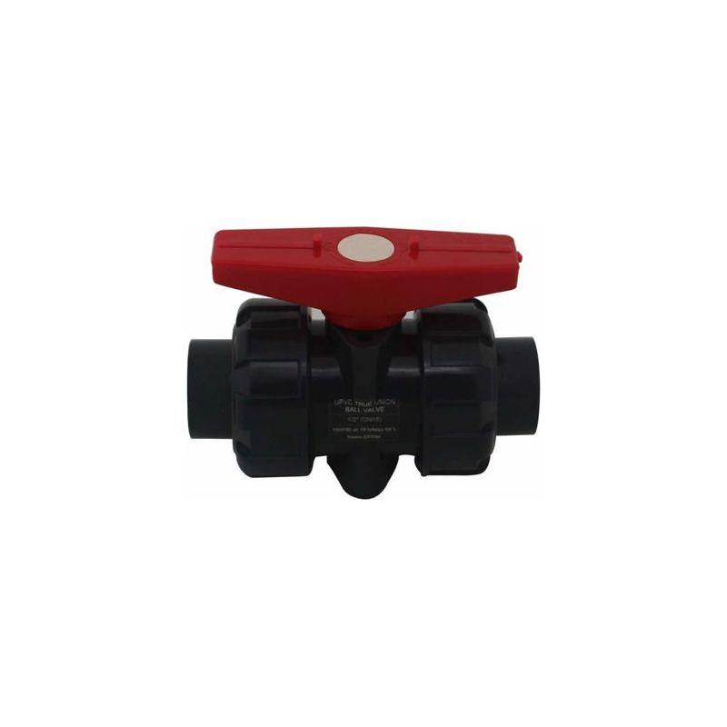 Ecleanfy - 25 Mm Doppelverschraubung Pvc-kugelhahn - Rot/grau Upvc-kugelhahn