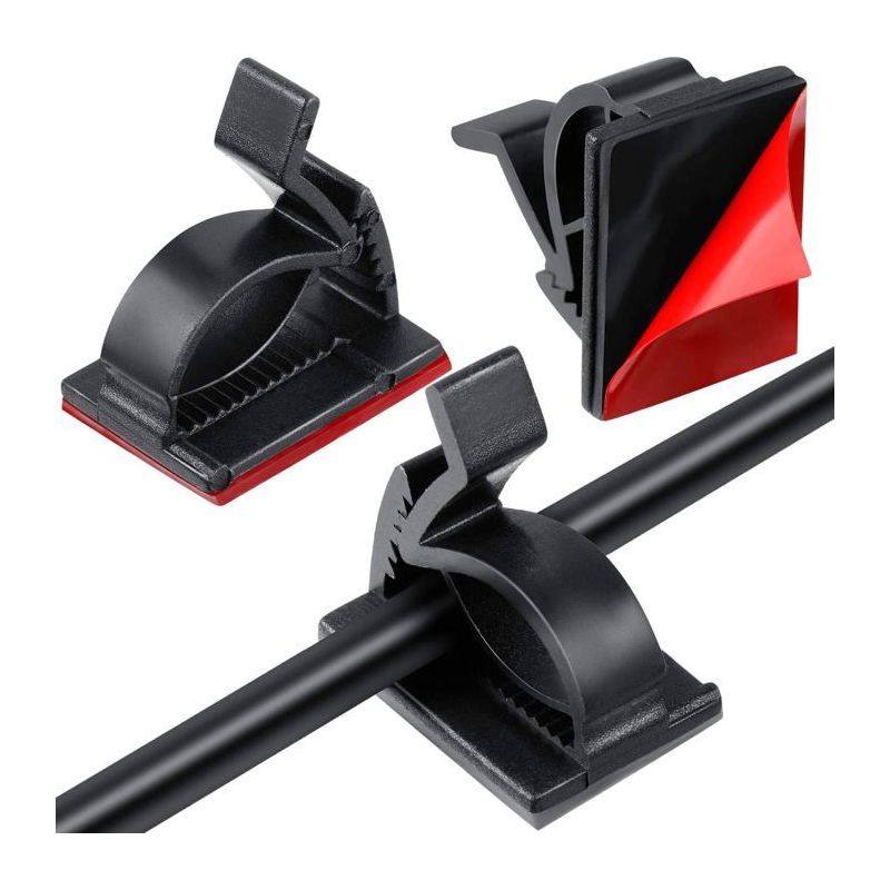Ecleanfy – Aimoonsa 60 Schwarze, Selbstklebende Kabelclips Für Den Außenbereich – Mini, Wasserdicht, Abnehmbar
