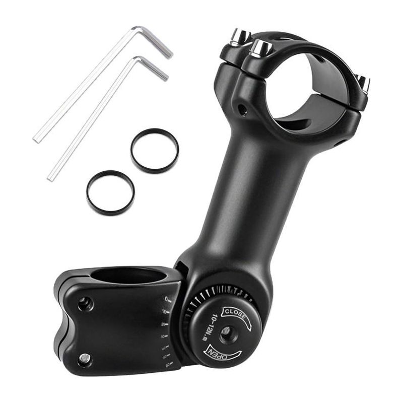 Ecleanfy - Verstellbarer Fahrradvorbau 0-60 Grad 25,4 Mm 31,8 Mm Mtb-vorbau Lenkererhöhung Für Rennrad, Mountainbike, Bmx 1-1/8