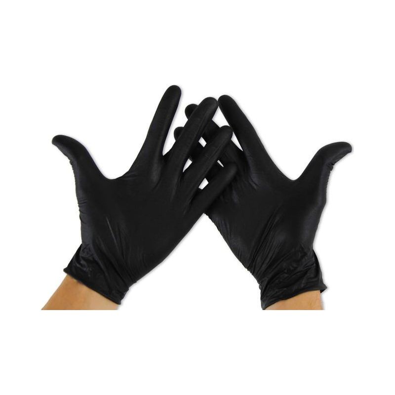 Ecleanfy - Nitrilhandschuhe, Einweghandschuhe, Puderfrei, Latexfrei, Schwarzes Nitril (100 Stück, Größe S)