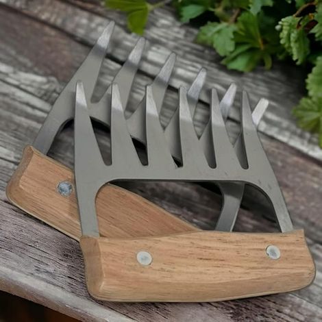 Set Mit 2 Hochwertigen Fleischwölfen Aus Edelstahl – Mit Holzgriffen – Ideal Für Amerikanische Barbecues, Grills Und Als Küchenutensil – Sicher Und Einfach