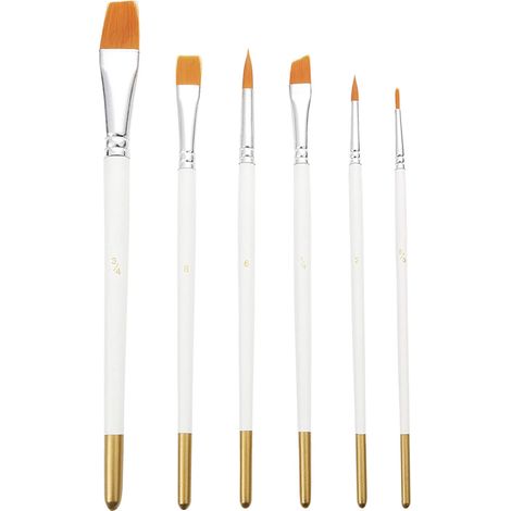 Set Mit 6 Lebensmittelechten Tortenmalpinseln Für Fondant Und Zucker, Weiche Synthetikborsten, Einfach Zu Verwenden Und Zu Reinigen, Weiß
