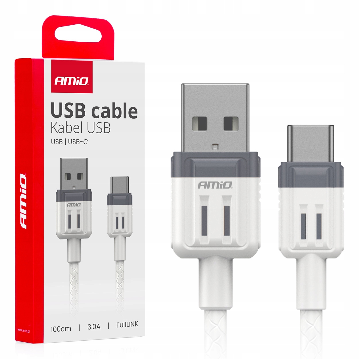 Usb-a - Usb-c 3a Ladekabel 100cm Fulllink Amio-03905