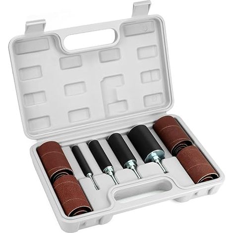 Set Mit 20 Schleifwalzen Inklusive Schleifhülsen, 4 Größen Von Gummiwalzen, 16 Schleifhülsen Und Aufbewahrungsbox
