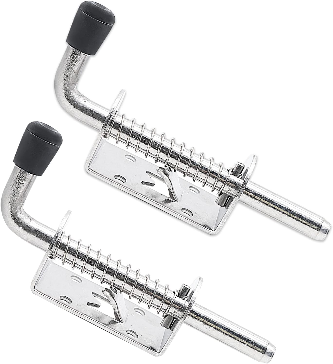 2piéces Loquet À Ressort En Acier Inoxydable Serrure De Porte Abri De Jardin Boulon À Ressort Robust Targette À Ressort Verrou Porte De Garage Pour Porte De Fourgon, Grange, Remorque, Sous-sol