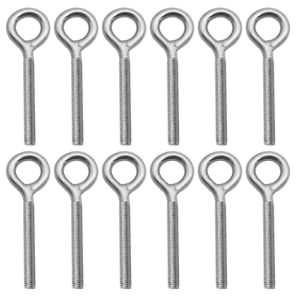 Lot De 12 Boulons À Anneau M6 X 70mm En Acier Inoxydable 304 - Tiges Filetées À Anneau Comme Pièces De Fixation Idéal Pour Suspension Les Articles Dans La Maison Les Jardins Ou Les Industries
